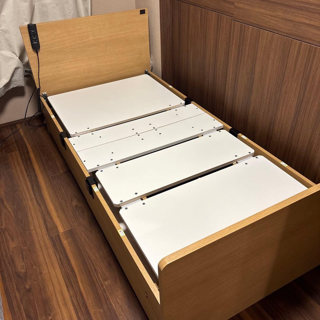 シングルベッド引き出し付き　電動　マットレス付き