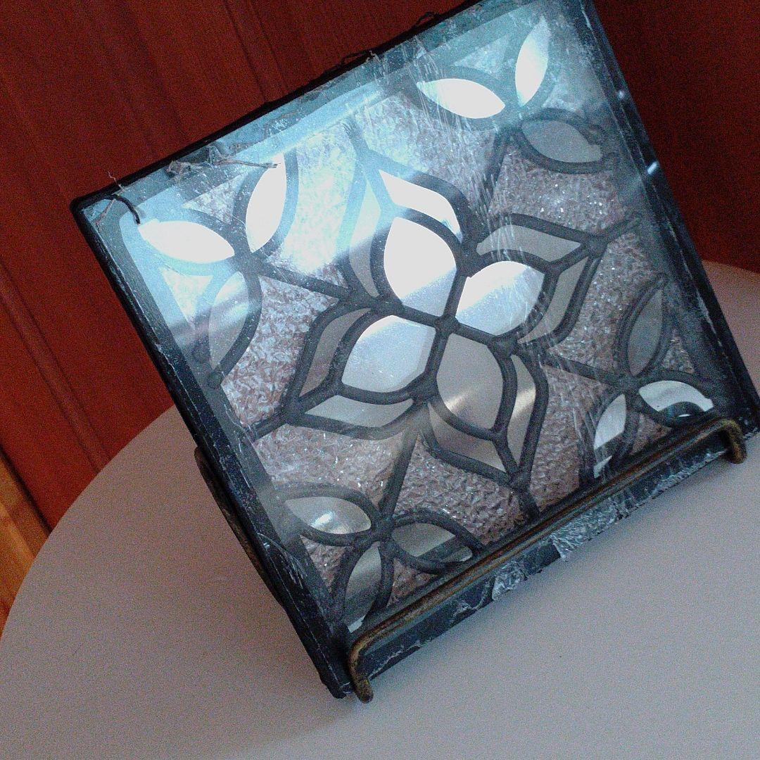 新品　ミラー　デッドストック　ステンドグラス　20cm