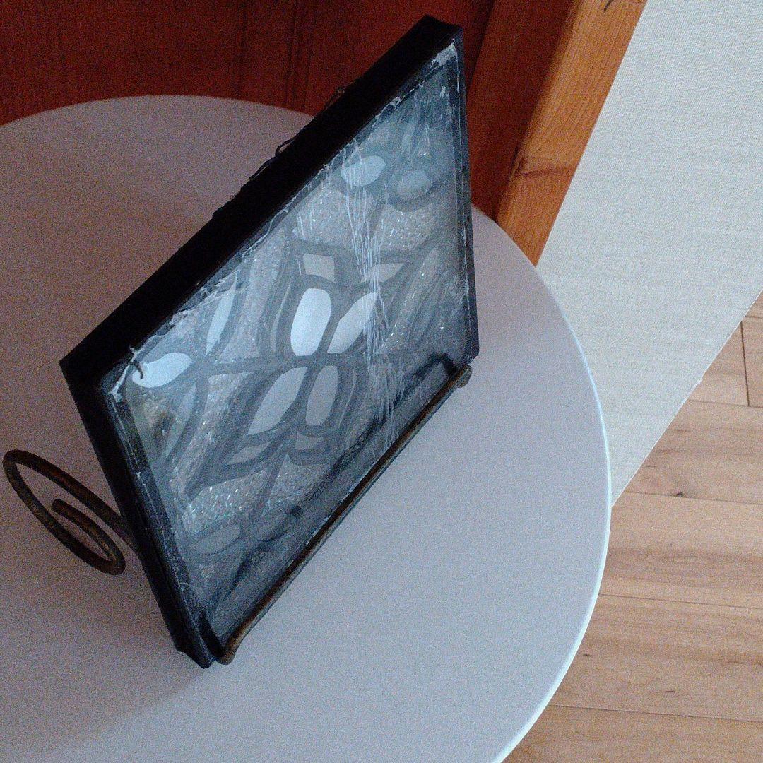 新品　ミラー　デッドストック　ステンドグラス　20cm