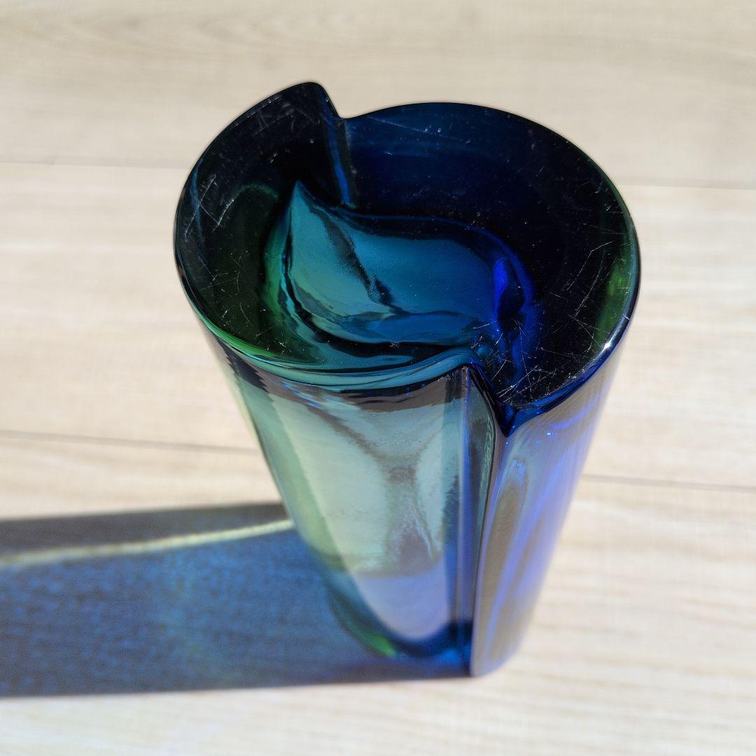 青緑グラデーション ガラス花瓶