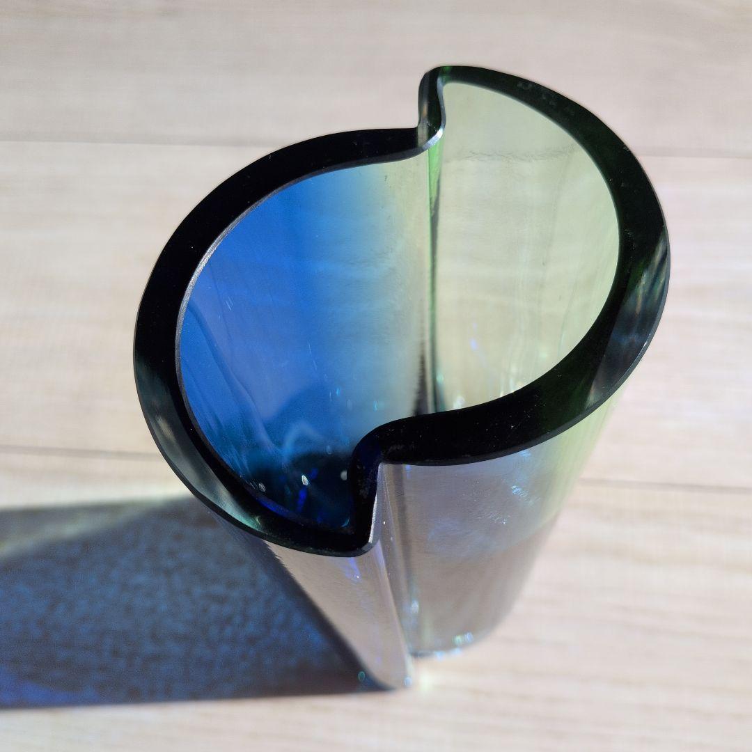 青緑グラデーション ガラス花瓶