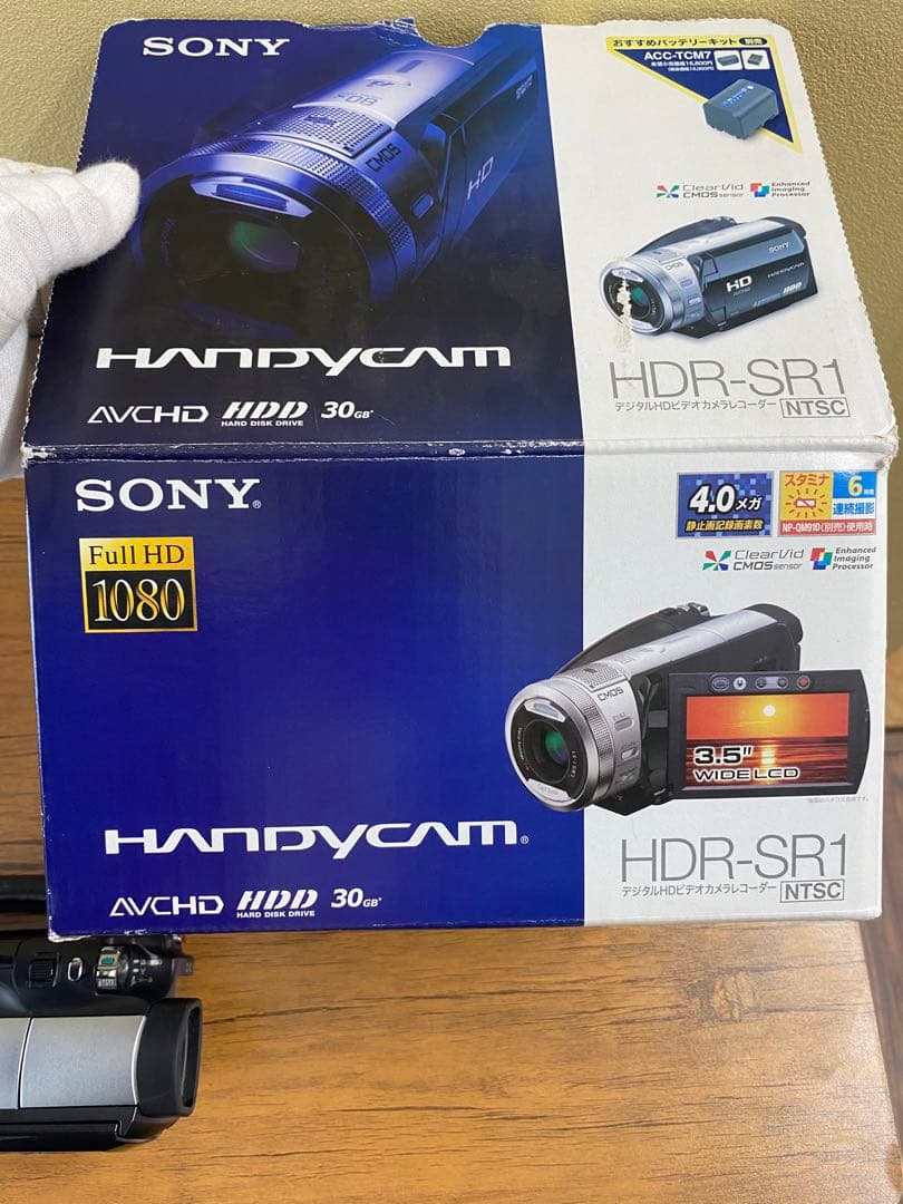 【WR】SONY HDR-SR1 ビデオカメラ 箱付属品有　別売キット付　稼動品