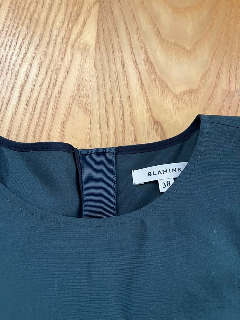 ブラミンク　BLAMINK コットンシルクバックジップ　ブラウス　シャツ　38