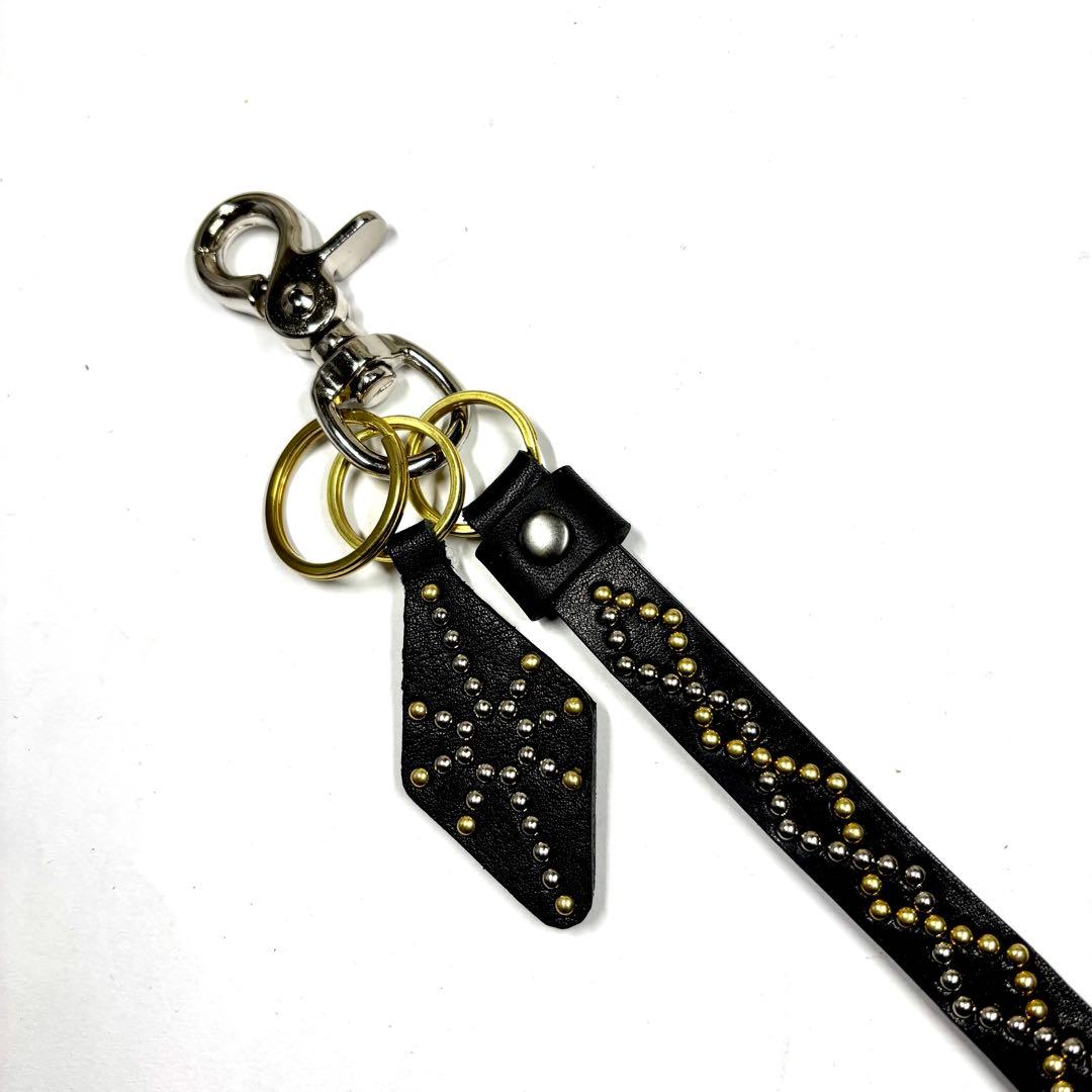 A【オーダーページ】レザースタッズキーホルダー 国産レザー