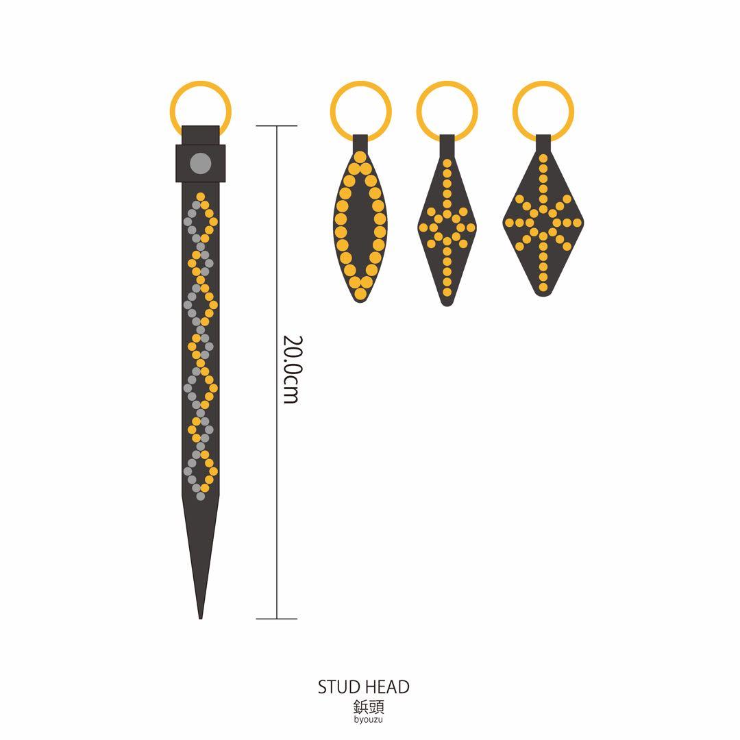 A【オーダーページ】レザースタッズキーホルダー 国産レザー