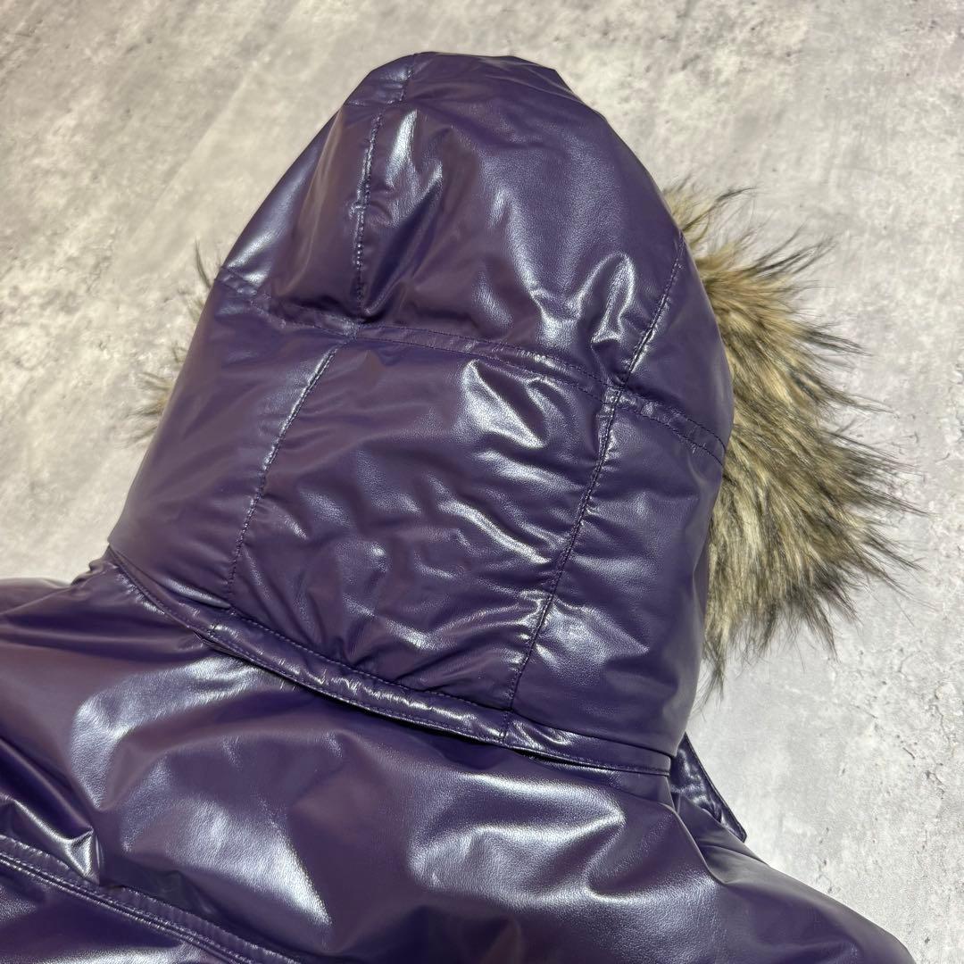 OLD UNIQLO Y2K 光沢パープル プレミアムダウンジャケット ファー