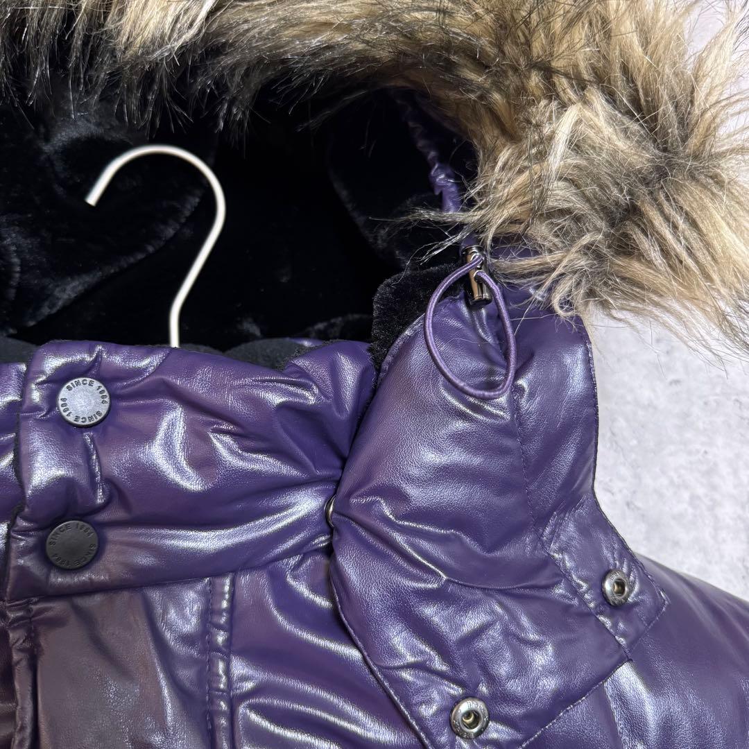 OLD UNIQLO Y2K 光沢パープル プレミアムダウンジャケット ファー
