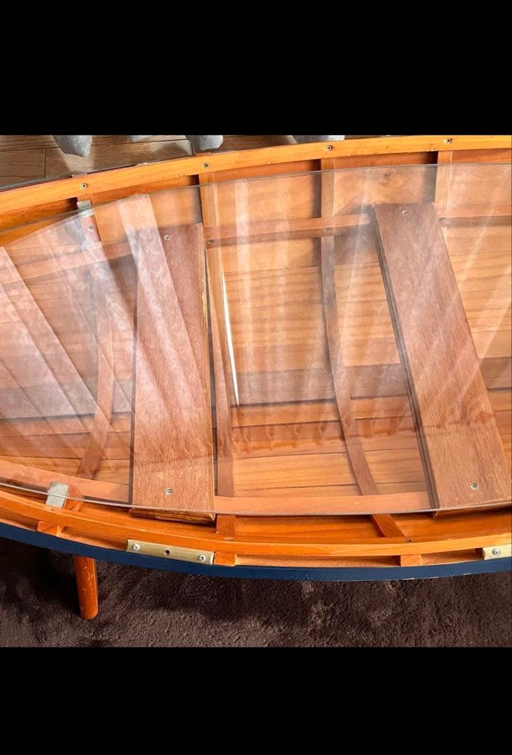 【直接取りに来られる方限定】ボート型 センターテーブル 舟型 木製