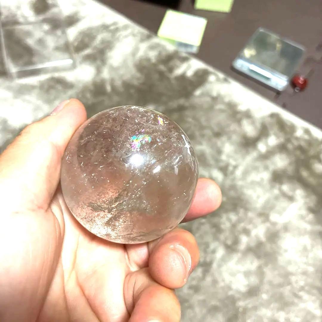 超希少✨虹入り大玉レムリアンシードスモーキー285g　スフィア　丸玉