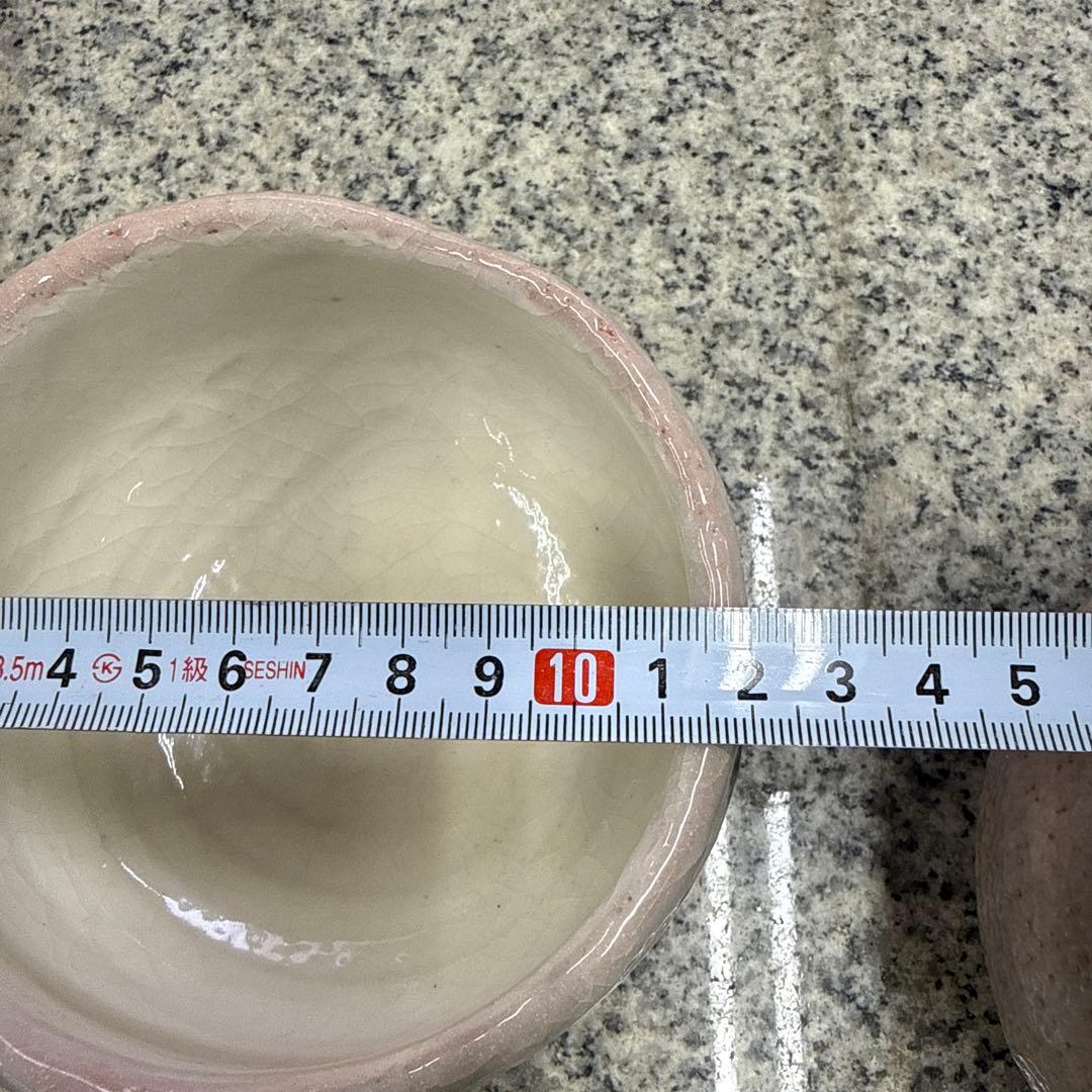 陶器製茶碗 抹茶茶碗 鶴 工芸品 美術品 2つセット 茶道具 小物 格安