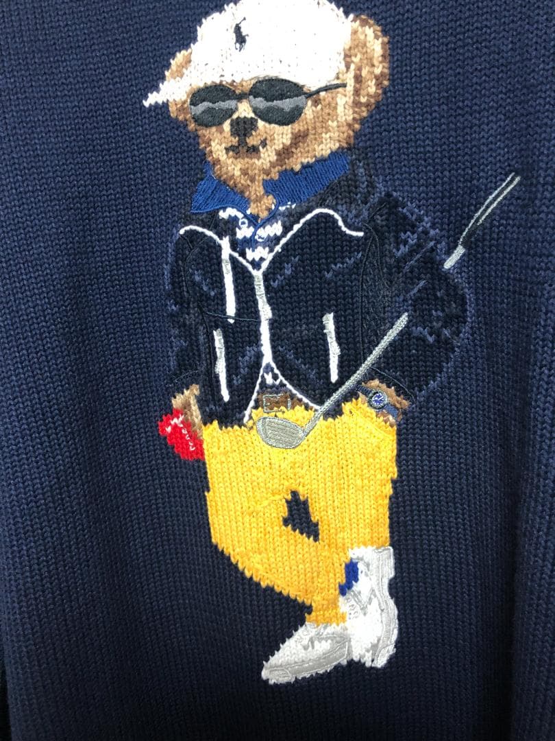 未使用 ポロベアコットンブレンドセーター M ゴルフ RLX POLO GOLF