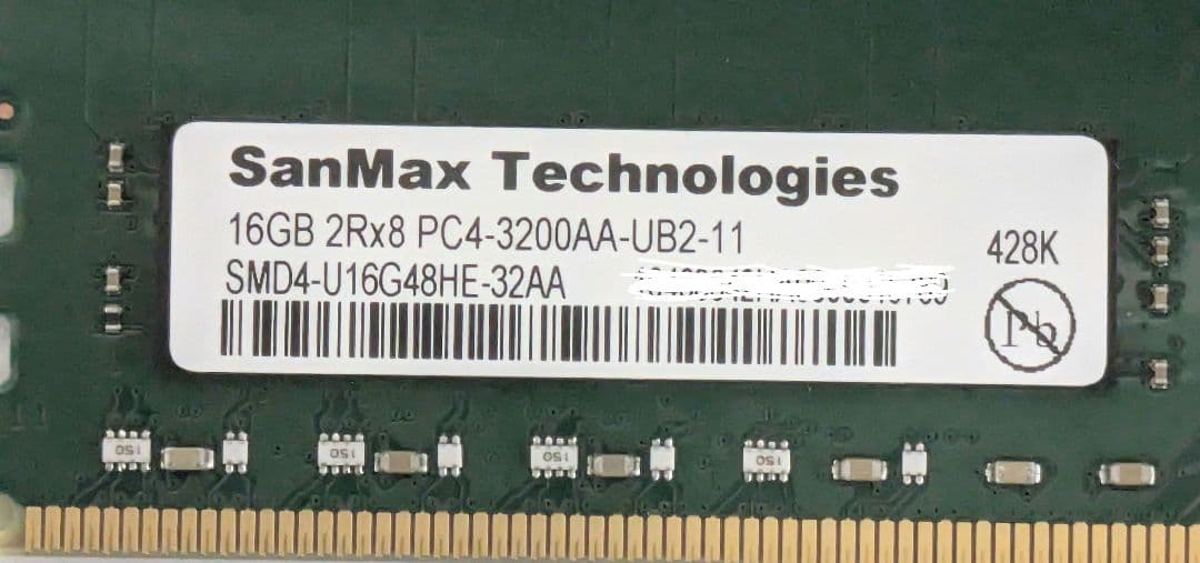 デスクトップPCDDR4メモリ PC4-3200AA SanMax 16GB4枚