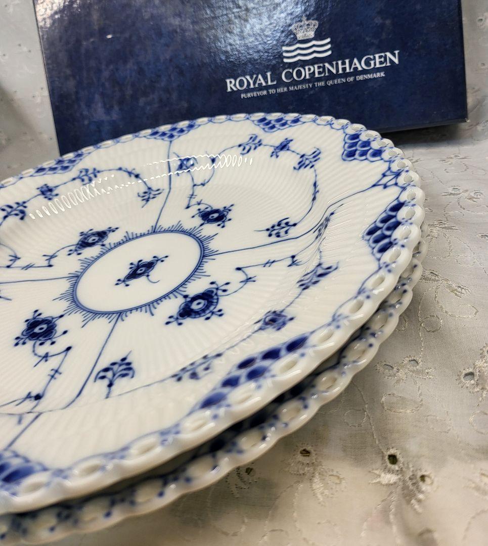 未使用✨ロイヤルコペンハーゲン ブルーフルテッド フルレース 大皿 プレート①箱