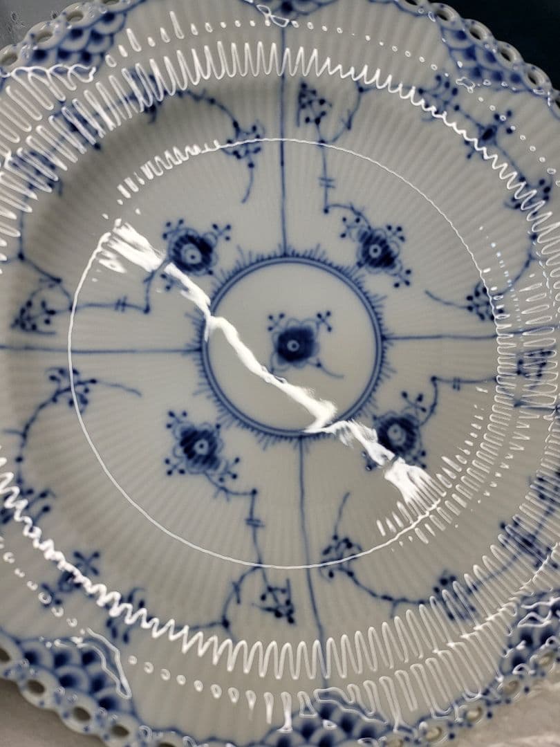 未使用✨ロイヤルコペンハーゲン ブルーフルテッド フルレース 大皿 プレート①箱