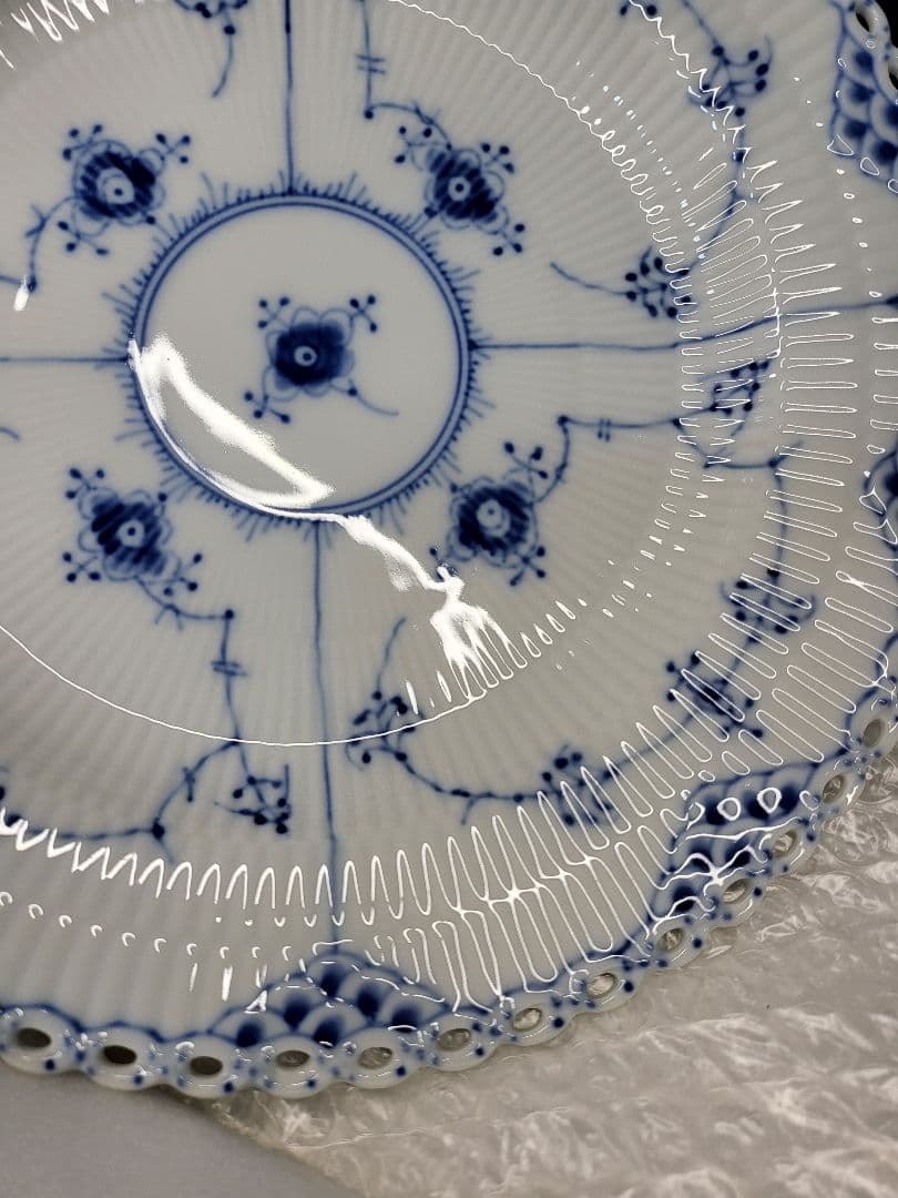 未使用✨ロイヤルコペンハーゲン ブルーフルテッド フルレース 大皿 プレート①箱