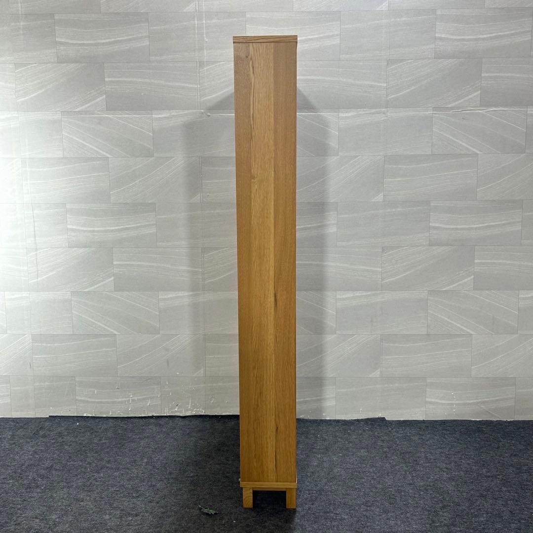 無印 オーク材薄型ラック ワイド大 奥行22cm 本棚 幅80cm d3769