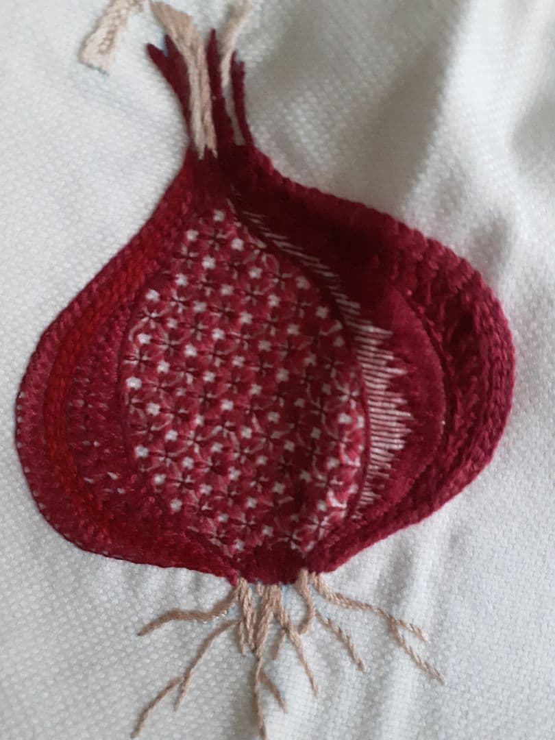 戸塚刺繍、新品未使用 西洋野菜刺繍 テーブルクロス( 大) 円形、長方形他