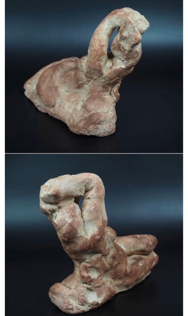 送料無料テラコッタ彫刻の第一人者 彫刻家巨匠【木内克】作テラコッタ裸婦像 共箱