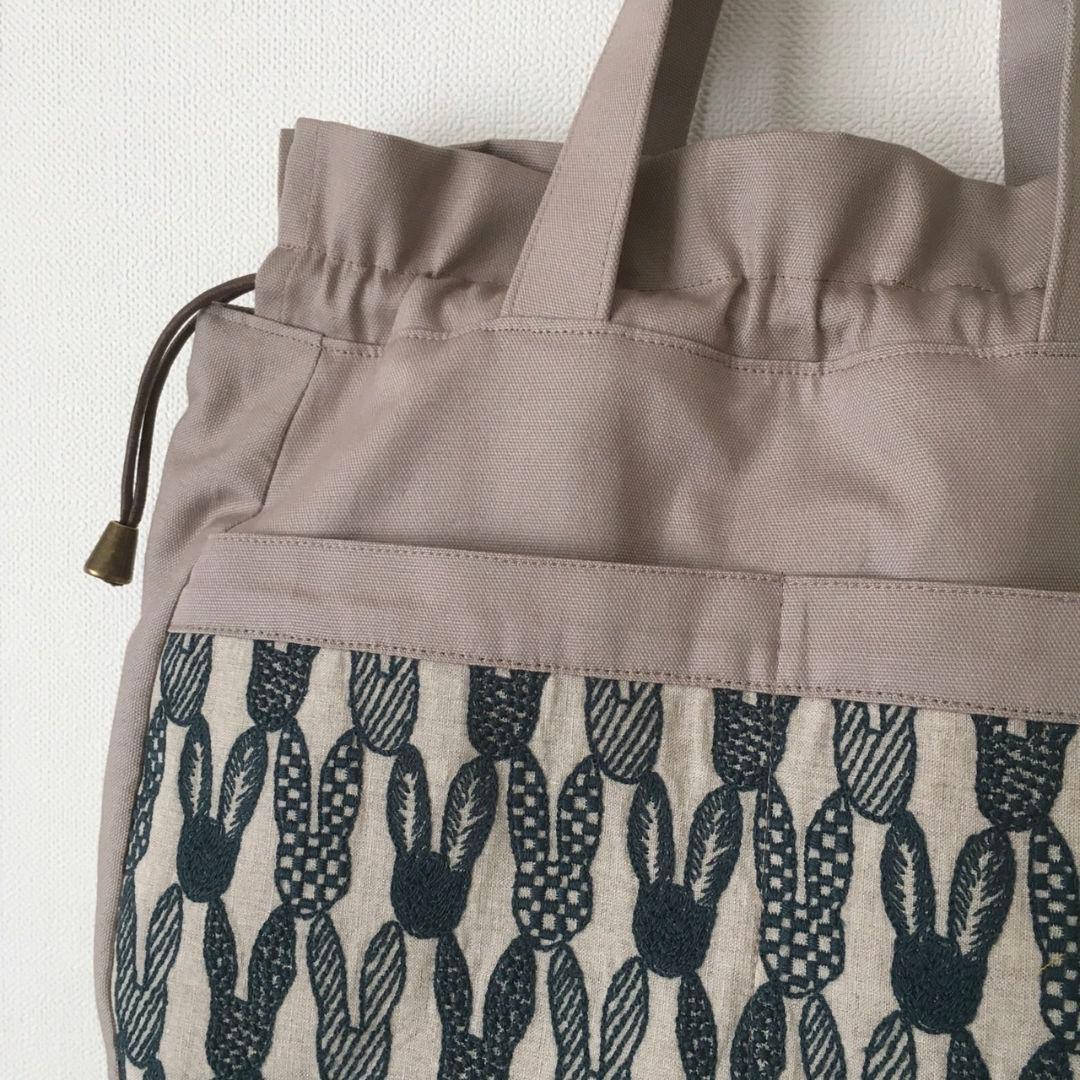 ミナペルホネン ハンドメイド しずくバッグ 巾着バッグ ポンピア