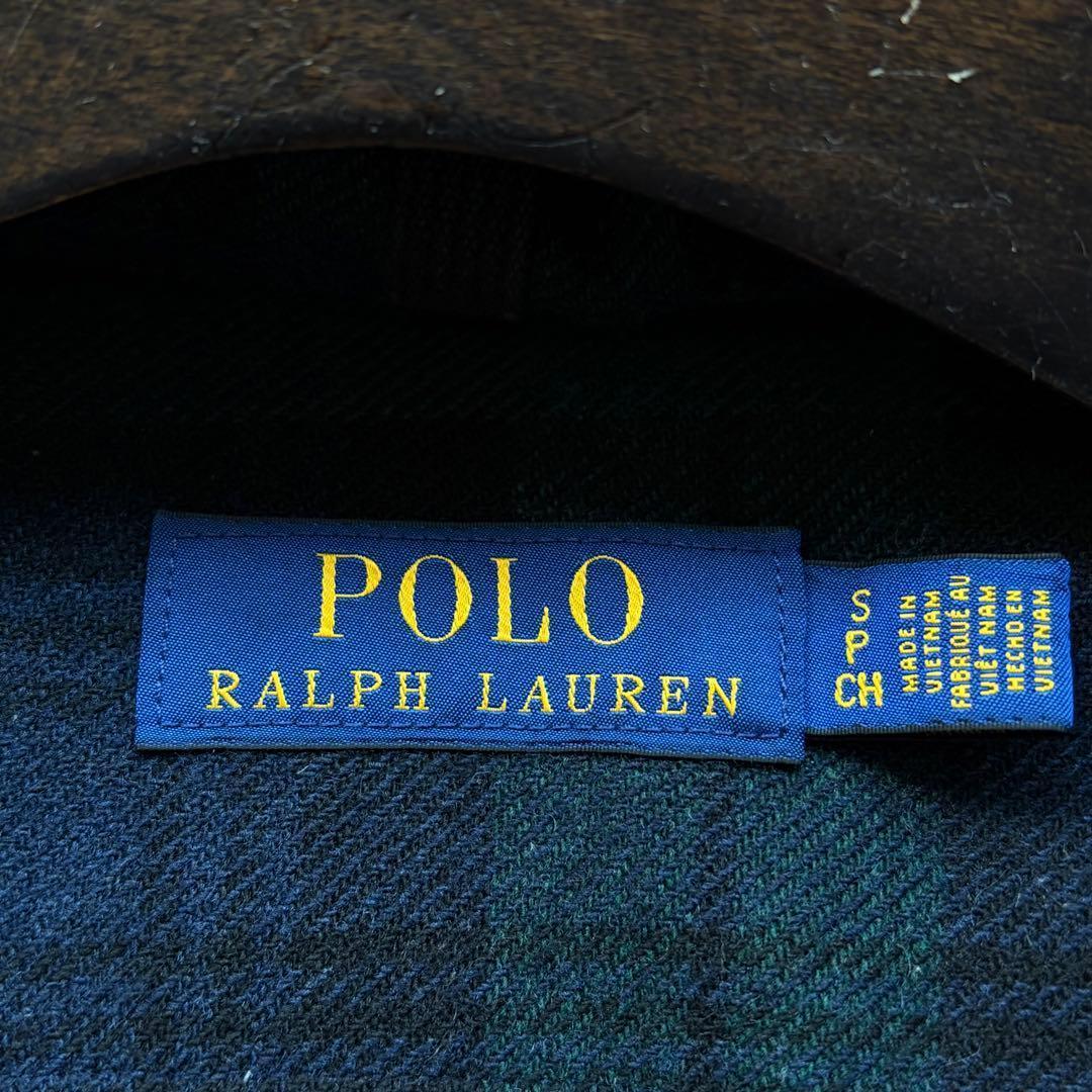 美品✨ポロラルフローレン ウールダウンコート ブラックウォッチ 刺繍 S 現行品