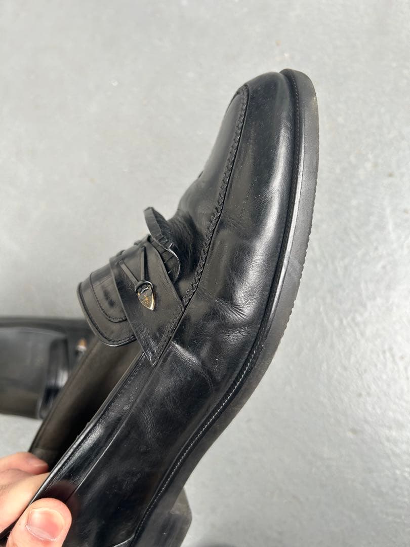 yves saint laurent 90s ブラックレザータッセルローファー