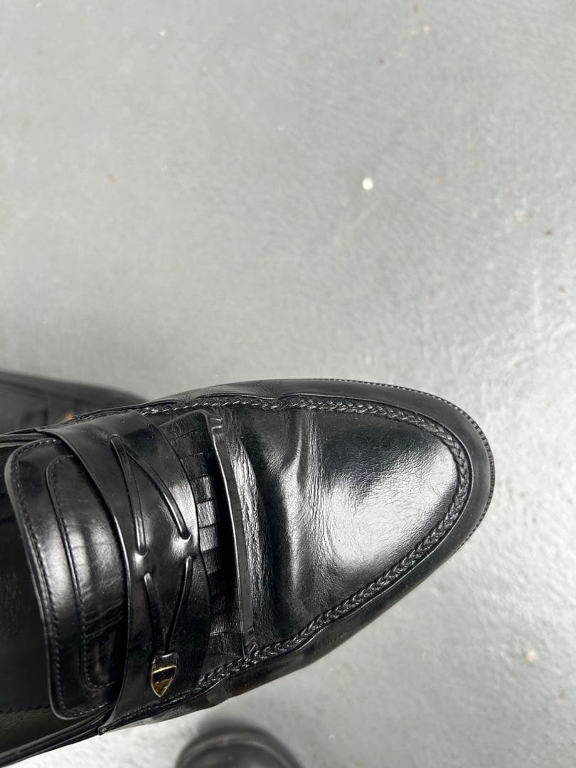 yves saint laurent 90s ブラックレザータッセルローファー