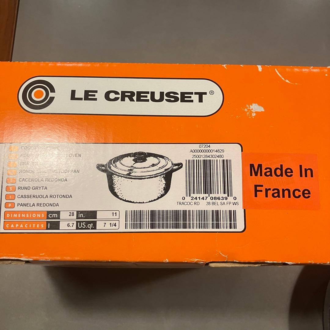 LE CREUSET ル・クルーゼ　ココットロンド 28cm ブルー箱　説明書付