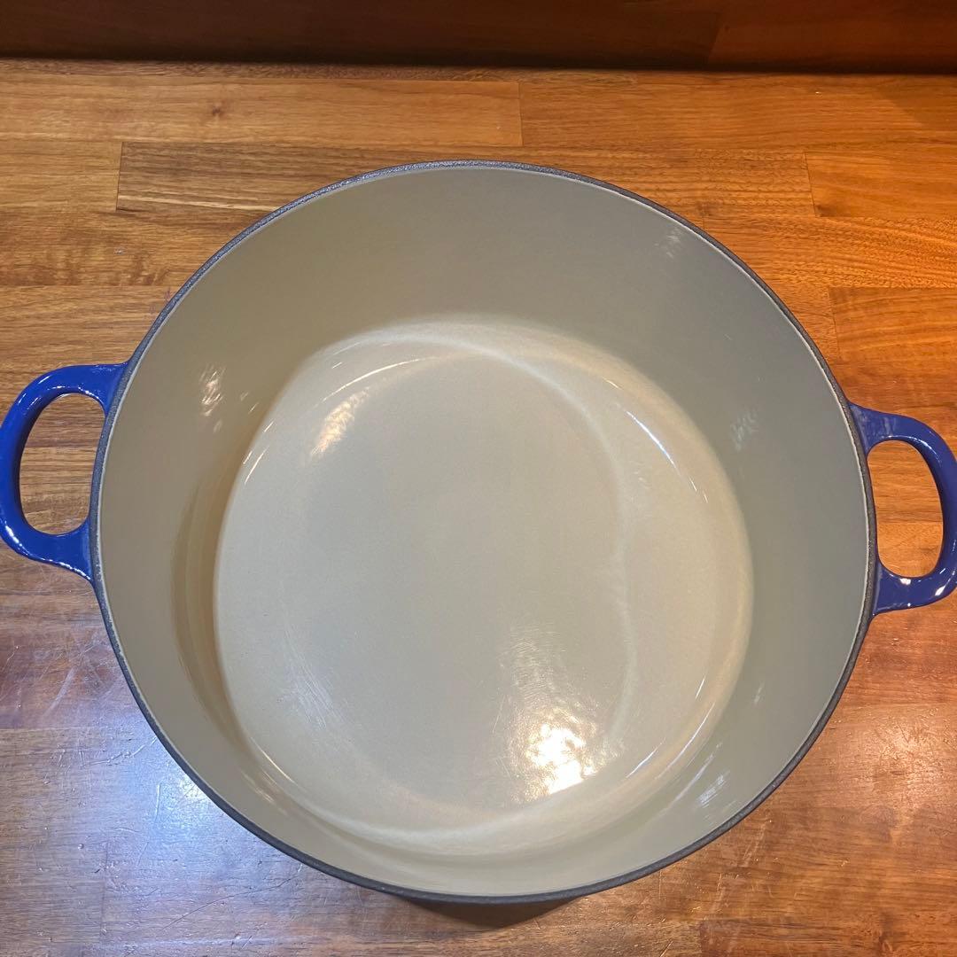 LE CREUSET ル・クルーゼ　ココットロンド 28cm ブルー箱　説明書付