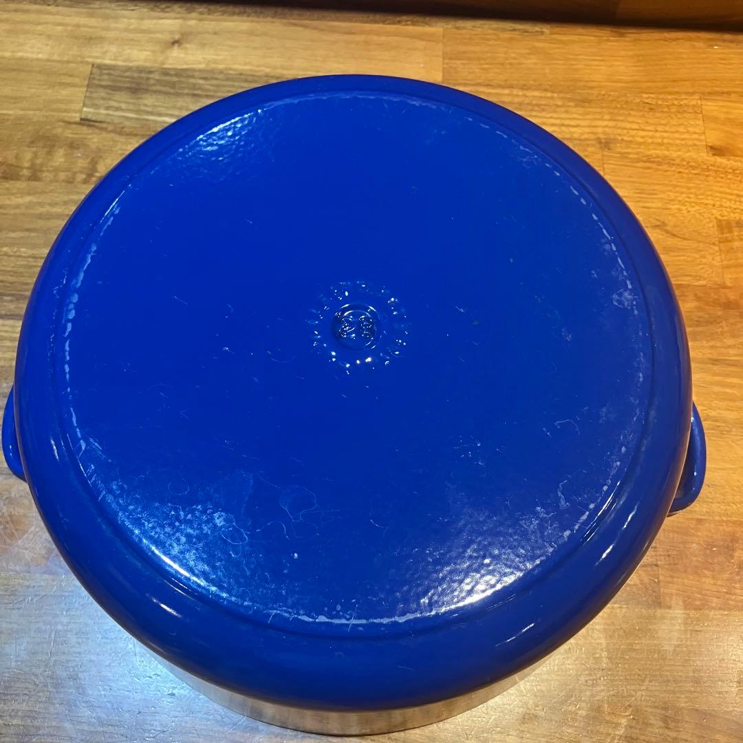 LE CREUSET ル・クルーゼ　ココットロンド 28cm ブルー箱　説明書付
