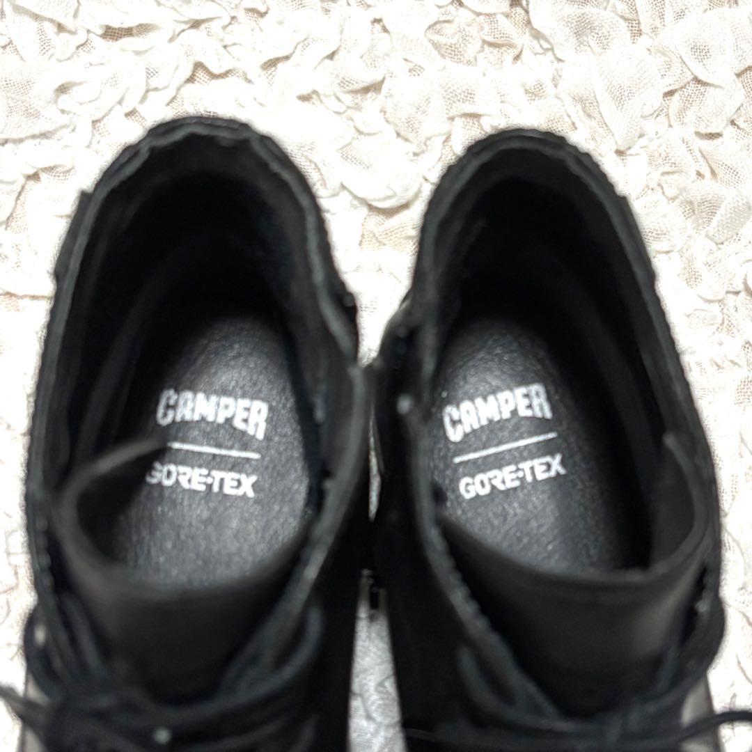 美品 箱付き カンペール ゴアテックス ブーツ サイドジップ レザー 黒 38