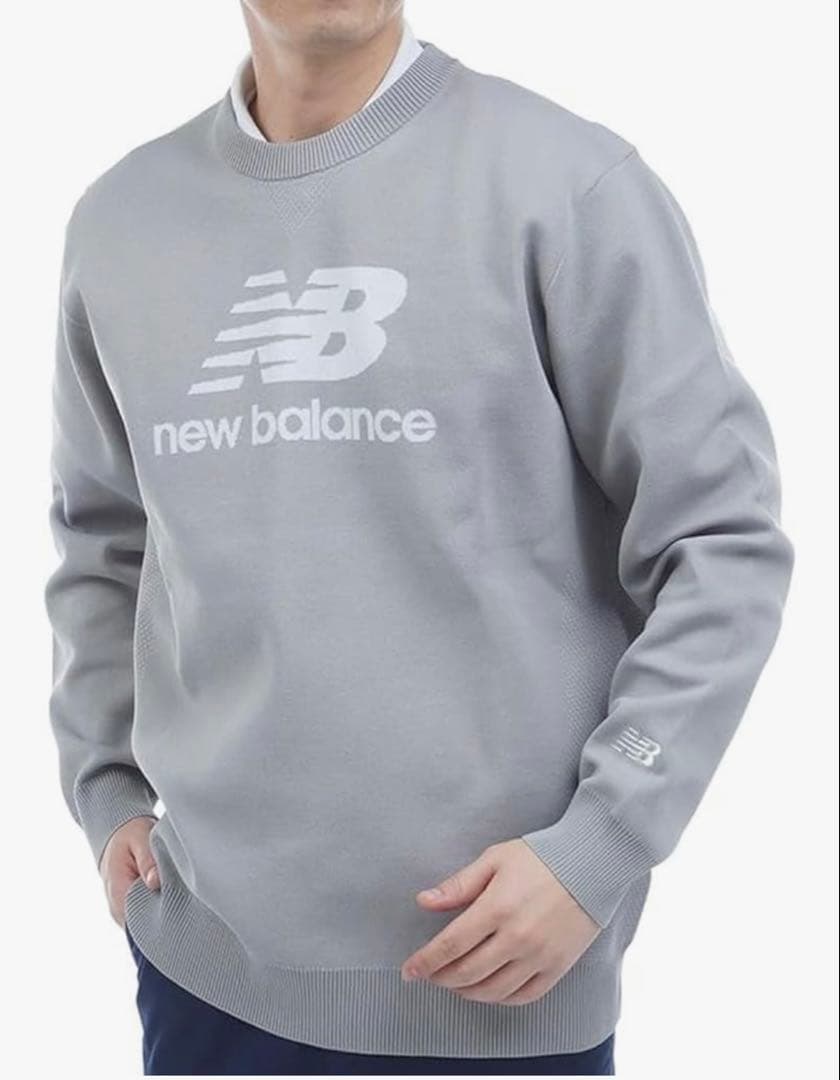 ニューバランス ゴルフ クルーネック ニット ストレッチ ロゴ プルオーバー