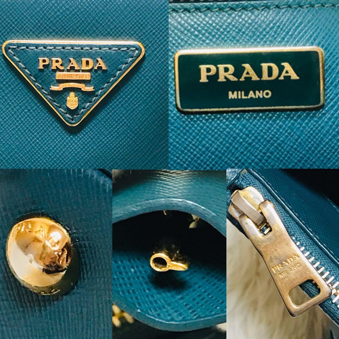 【美品】プラダ ハンドバッグ サフィアーノレザー 三角ロゴ A4収納可能