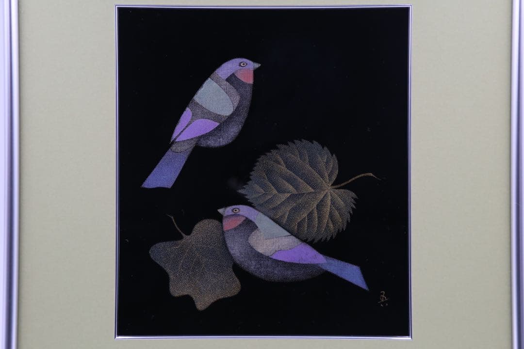 輪島塗　三谷吾一　パネル　鳥