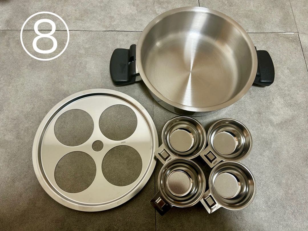 【ほぼ未使用】Amway クィーンクック 鍋セット ステンレス IH対応