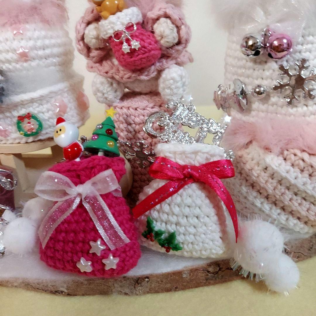 ハンドメイド　クリスマス　編みぐるみ　置物　インテリア　オブジェ