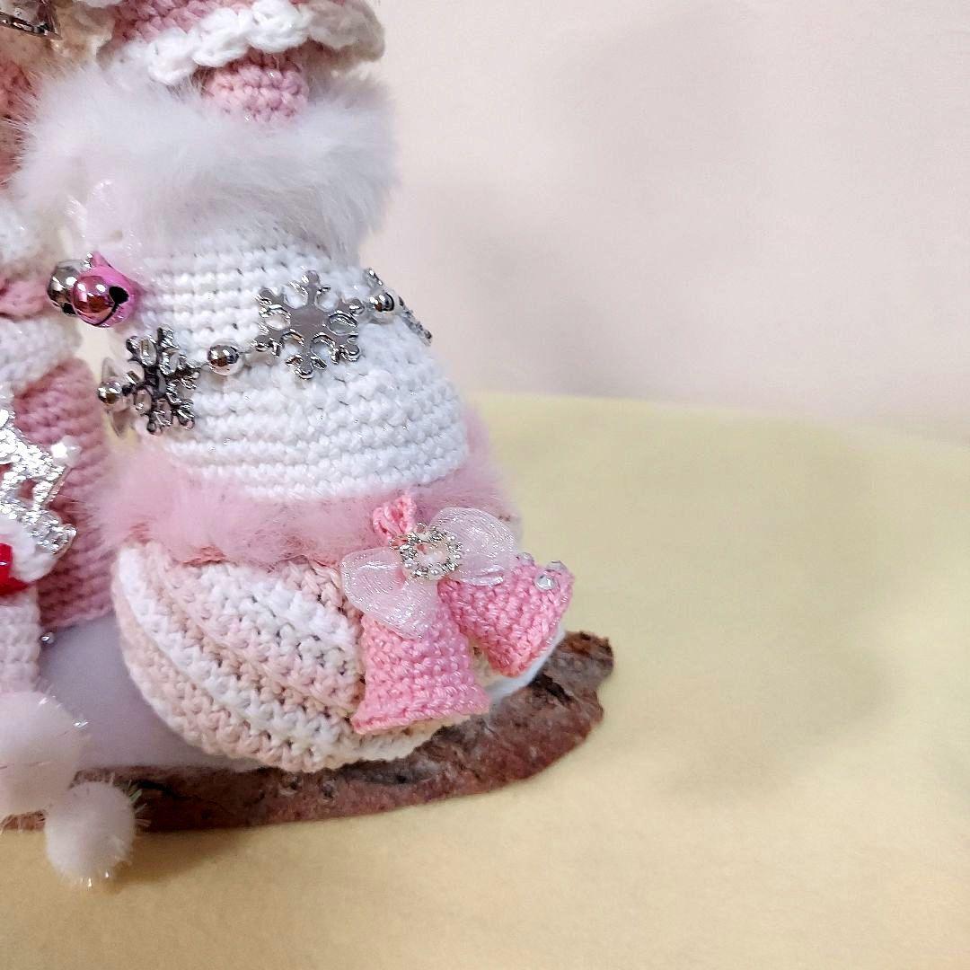 ハンドメイド　クリスマス　編みぐるみ　置物　インテリア　オブジェ