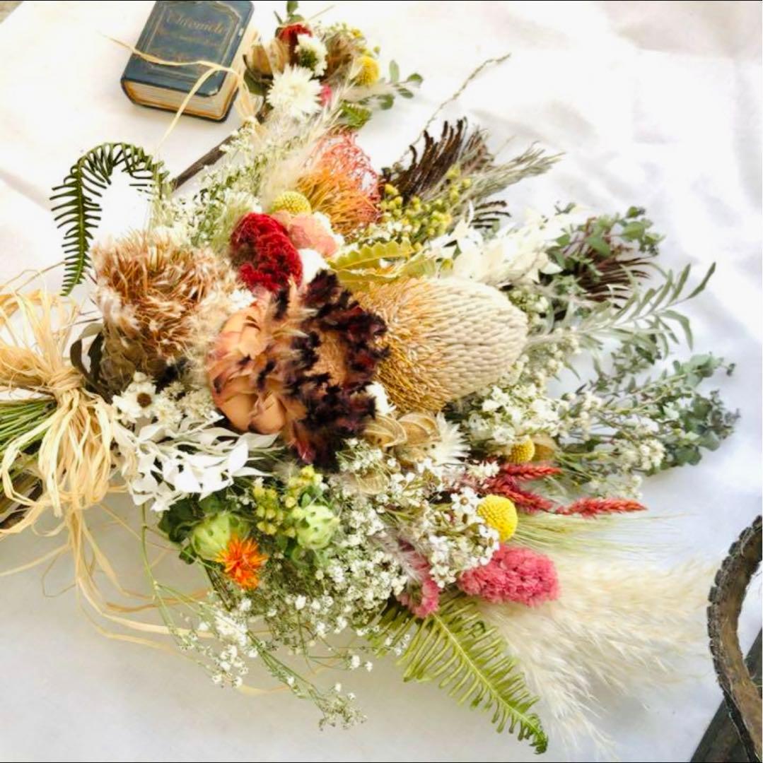 ブーケ　ブートニア　バンクシア　プロテア　ワイルドフラワー　前撮り