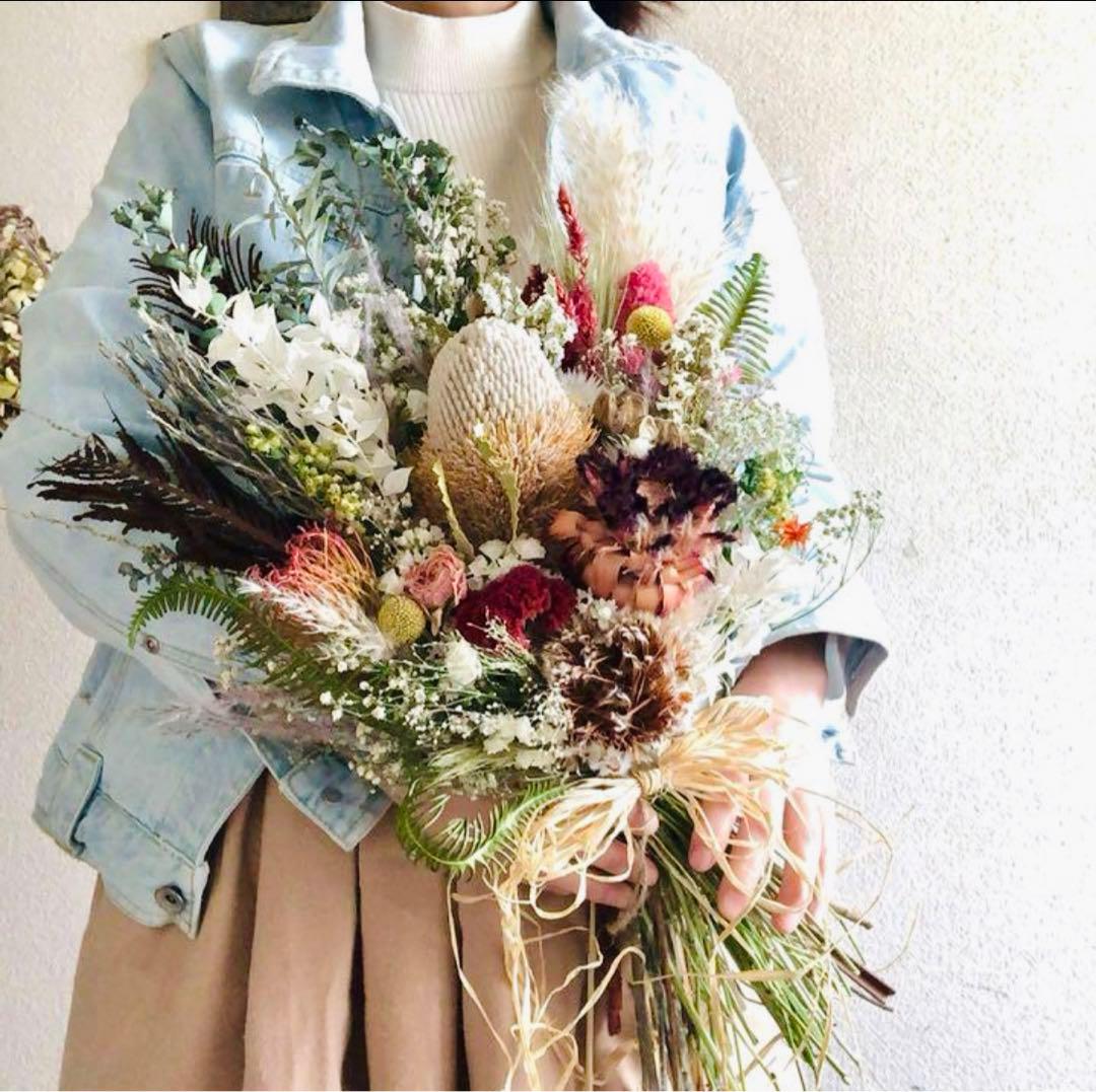 ブーケ　ブートニア　バンクシア　プロテア　ワイルドフラワー　前撮り