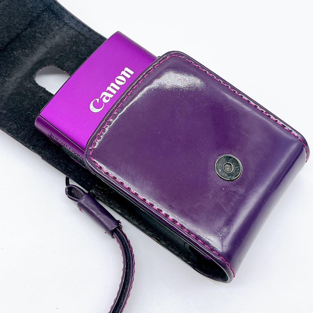 【美品】Canon IXY 600F パープル 専用ケース オールド コンデジ