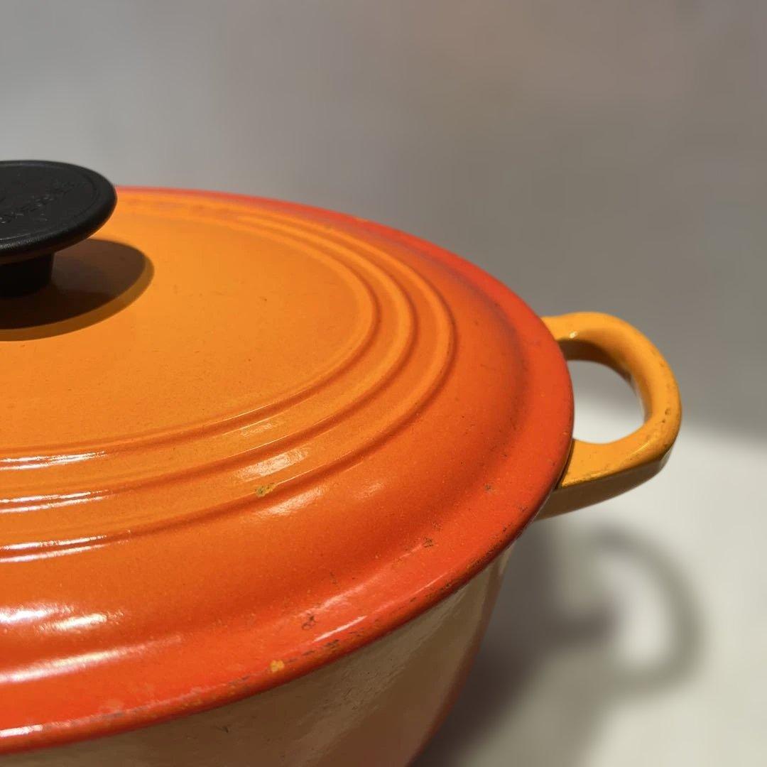 Le Creuset 　ル·クルーゼ オレンジ 両手鍋 楕円形　27cm