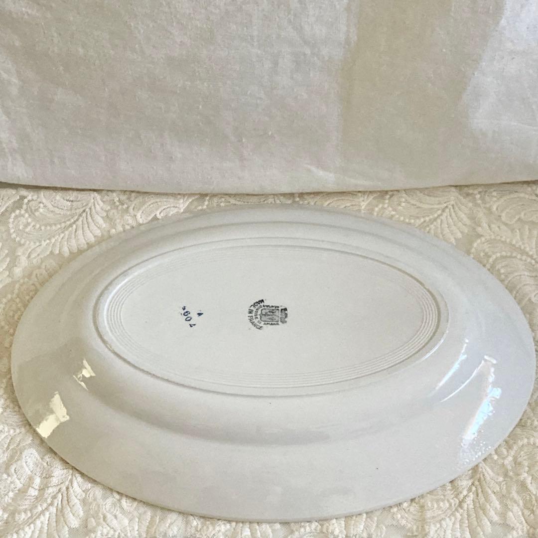 フランス　アンティーク　サンタマン　皿　プレート　オーバル