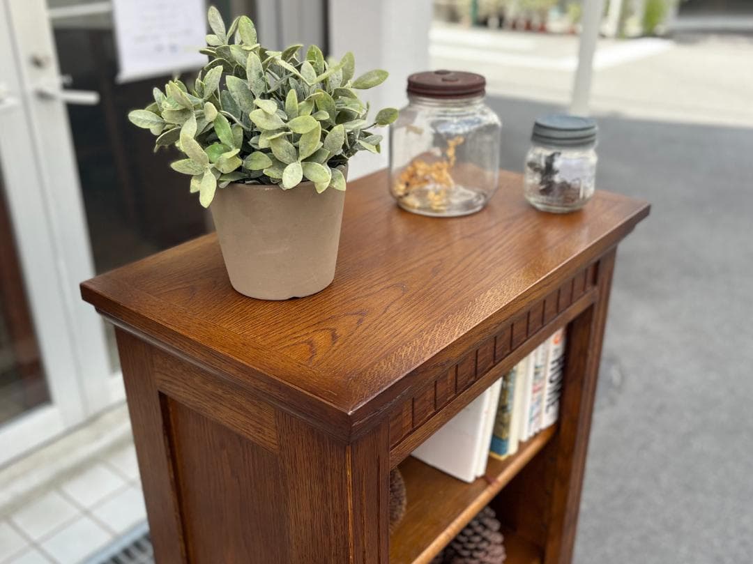 美品☆北海道／EZO・蝦夷民芸家具／チェスト・キャビネット・本棚／オーク材無垢