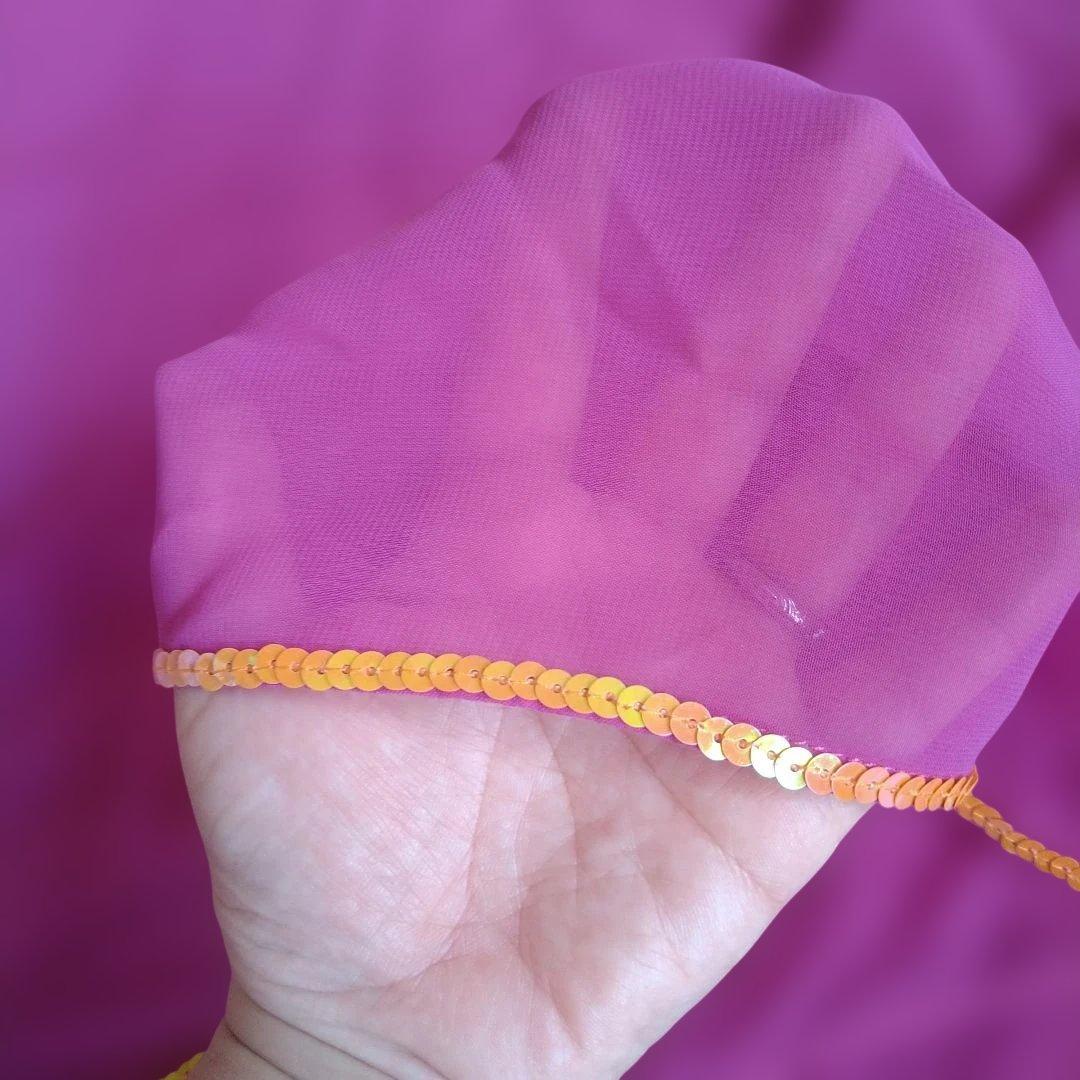 トルコ製高級ベリーダンス衣装　フルセット 紫オレンジ系　SAN EL MODA