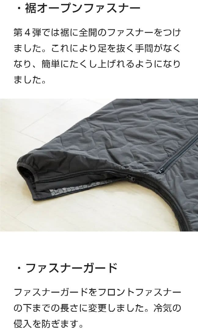 【新品未使用】着る寝袋モモンガ ライトグレーM