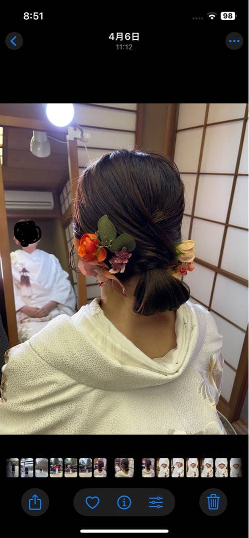 値下げ中!花束 プリザーブドフラワー 髪飾り付き ブーケ 前撮り ヘアードレス