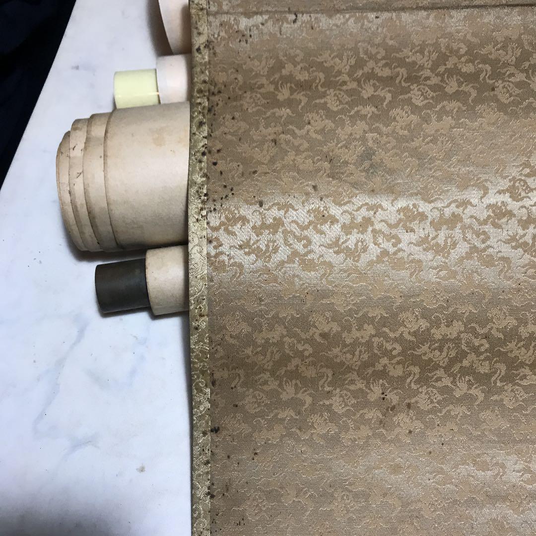 掛け軸、梅と鶏の掛け軸、雄雌の鶏と梅、桜、大きな掛け軸