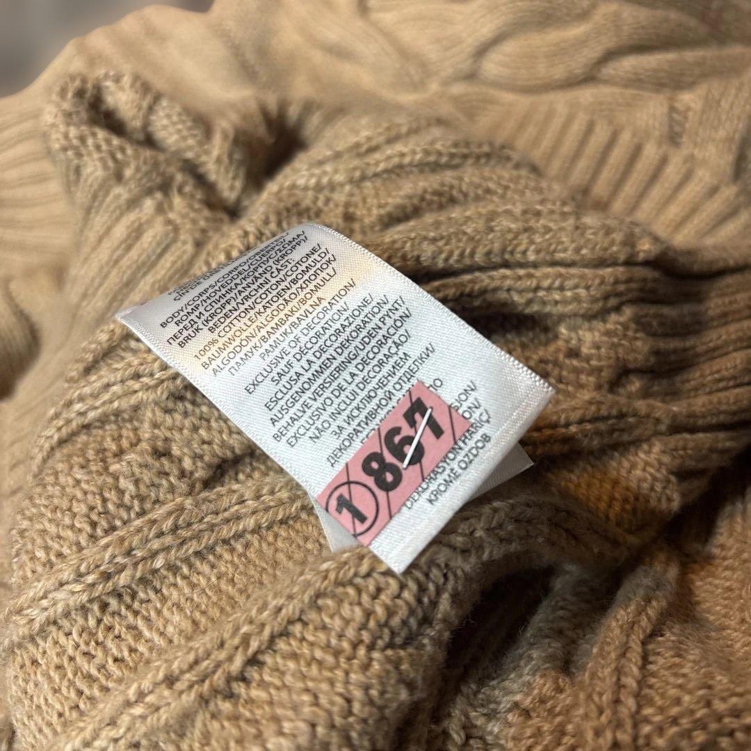 Polo Ralph Lauren ベージュ ハーフジップケーブルニット