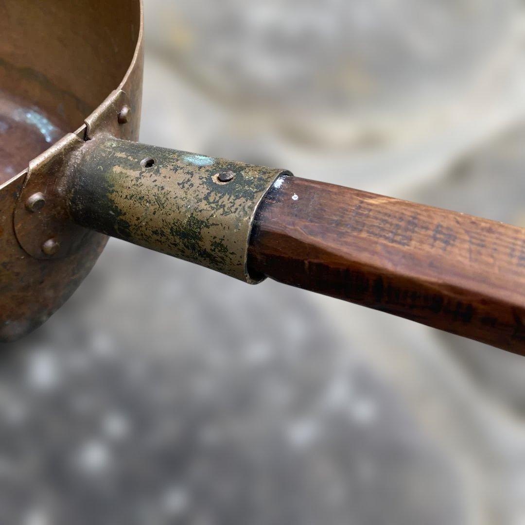 銅製 雪平鍋 円形 木製ハンドル