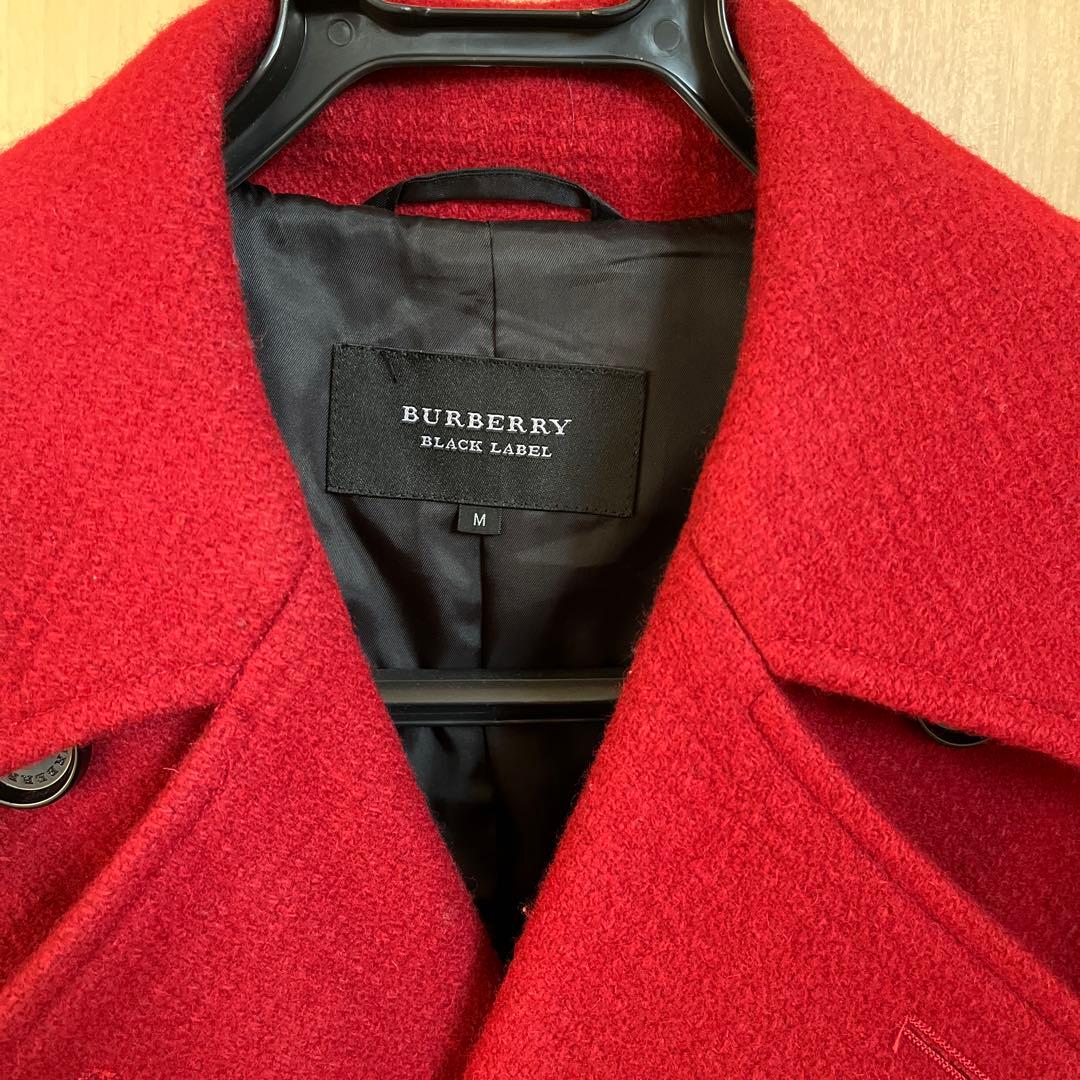 【美品】バーバリーブラックレーベル　 赤　ピーコート M