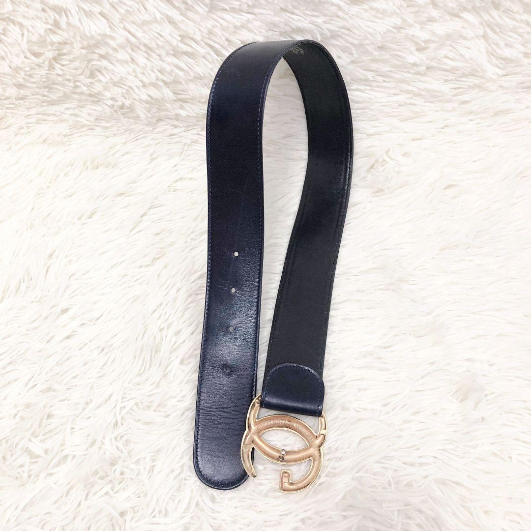 【美品✨】グッチ　オールドグッチ　Gバックル　ゴールド　ウエストベルト